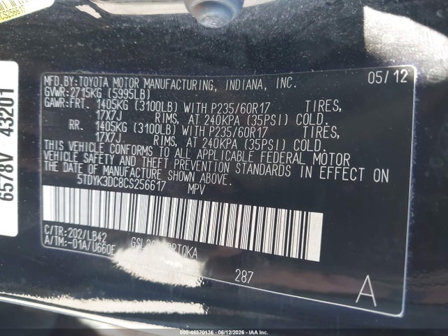 Toyota Sienna Xle V6 8 Passenger