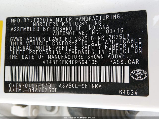 Toyota Camry Le
