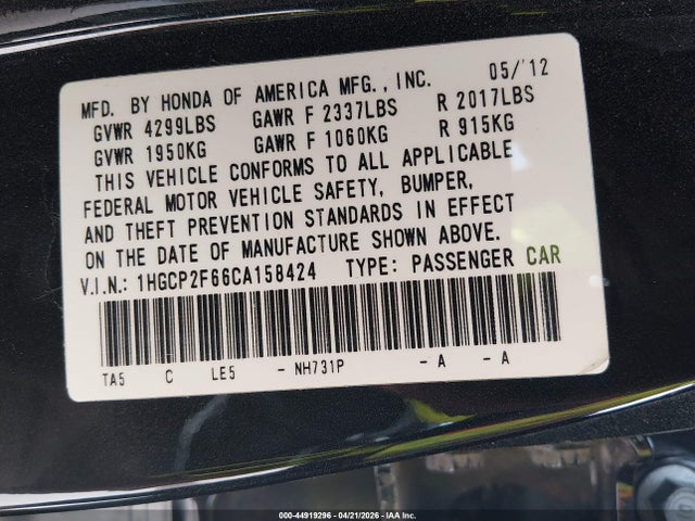 Honda Accord 2.4 Se