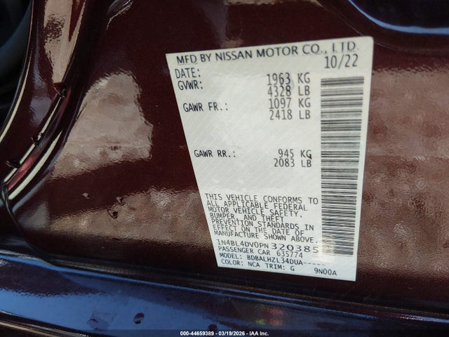 Nissan Altima Sv Fwd