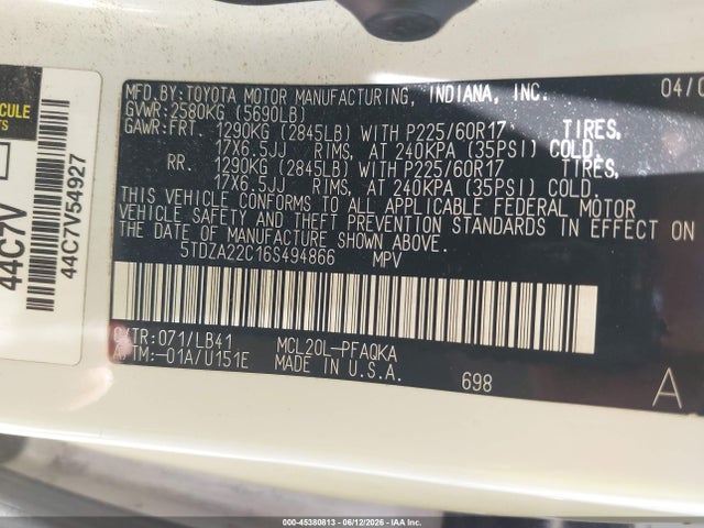 Toyota Sienna Xle Limited