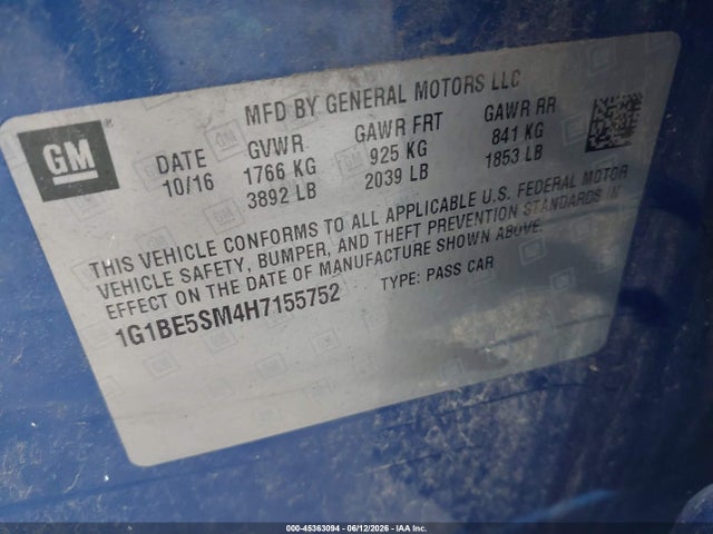 Chevrolet Cruze Lt Auto