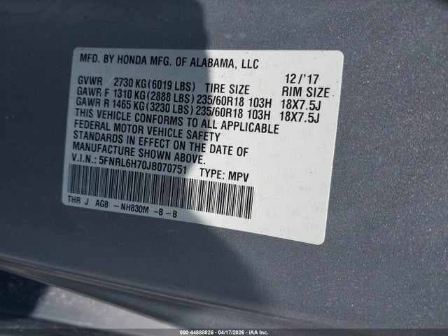 Honda Odyssey Ex-l