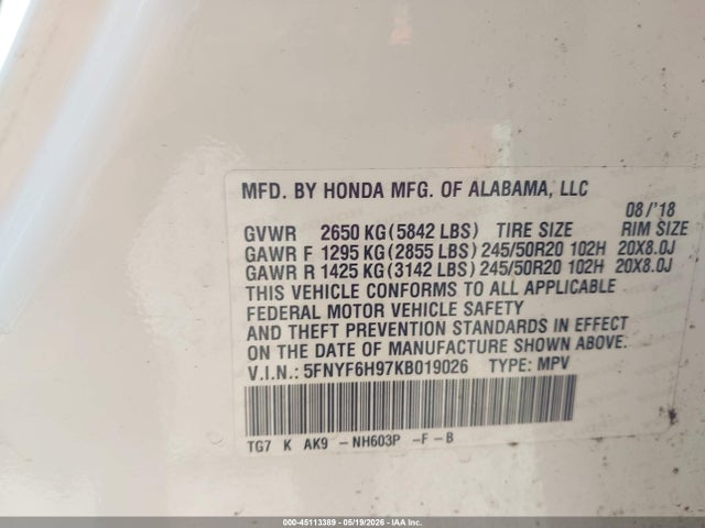 Honda Pilot Touring