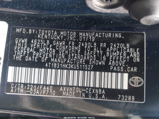 Toyota Camry Le