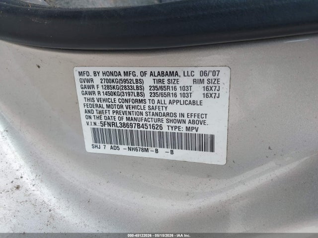 Honda Odyssey Ex-l