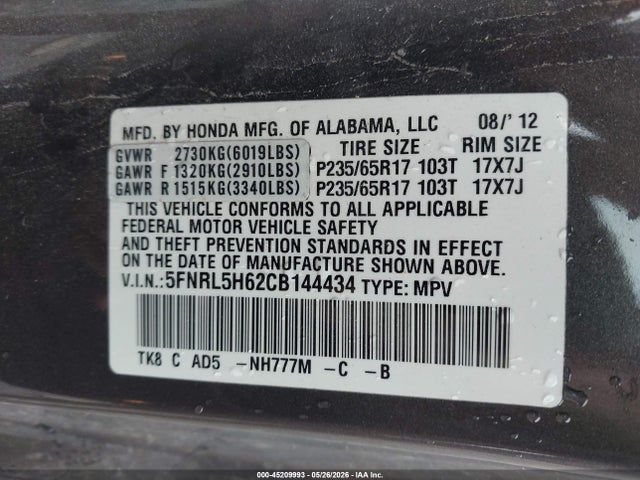 Honda Odyssey Ex-l