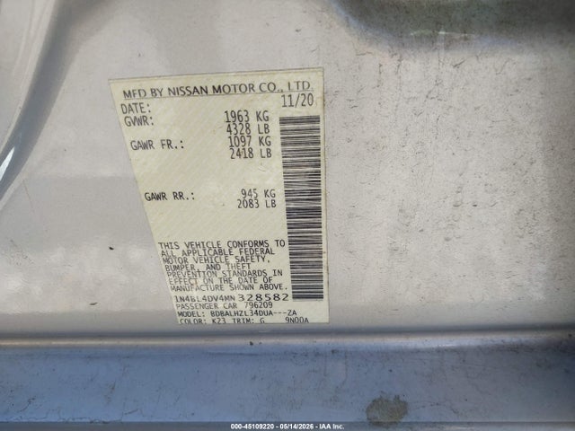 Nissan Altima Sv Fwd