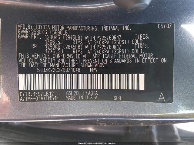 Toyota Sienna Xle Limited