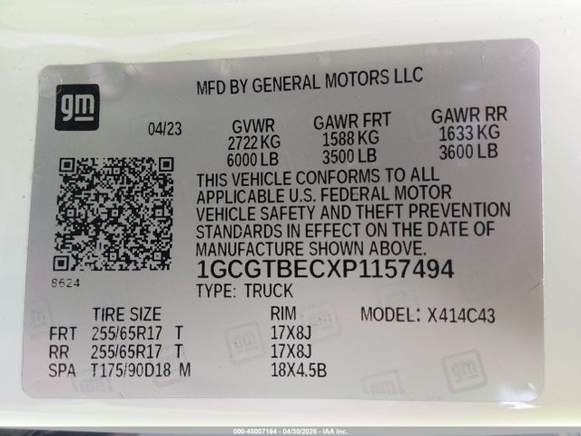 Chevrolet Colorado 4wd  Short Box Wt