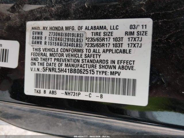 Honda Odyssey Ex
