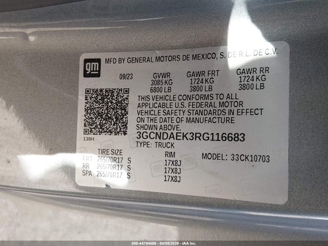 Chevrolet Silverado 1500 4wd  Standard Bed Wt