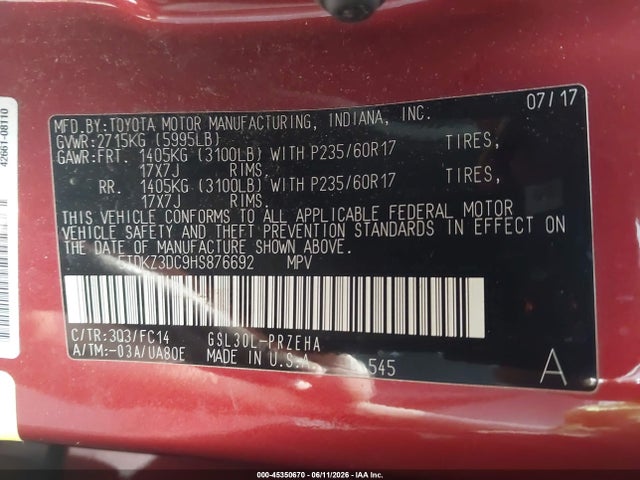 Toyota Sienna Le 8 Passenger