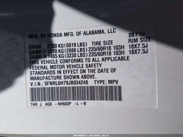 Honda Odyssey Ex-l