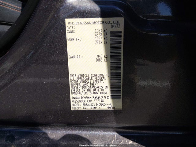 Nissan Altima Sr Fwd