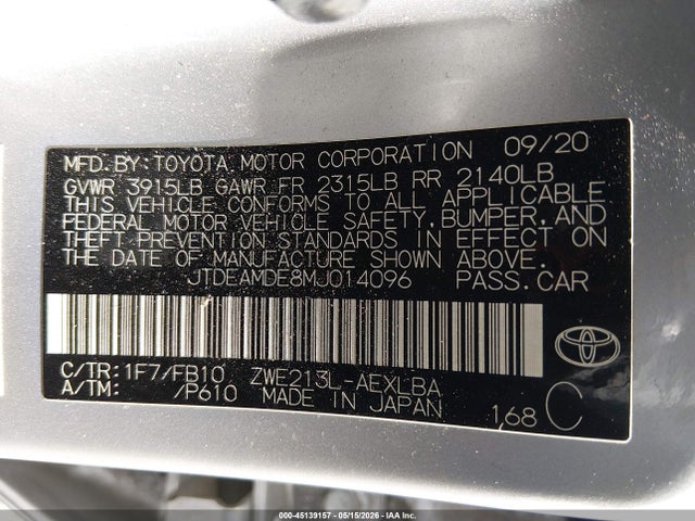 Toyota Corolla Hybrid Le