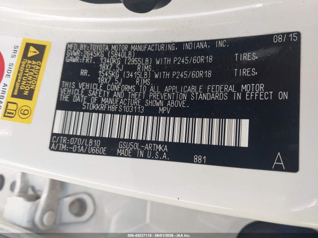 Toyota Highlander Xle V6