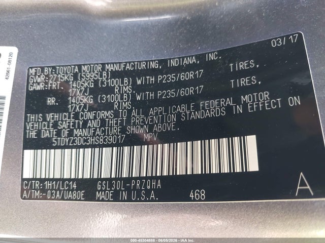 Toyota Sienna Xle 8 Passenger