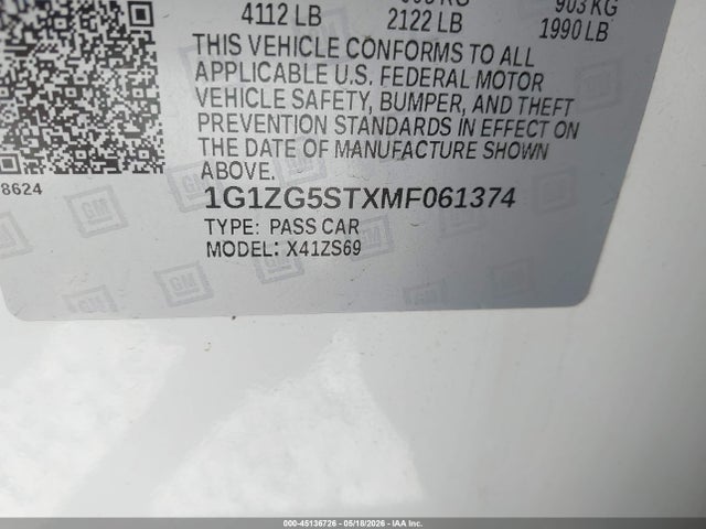 Chevrolet Malibu Fwd Rs
