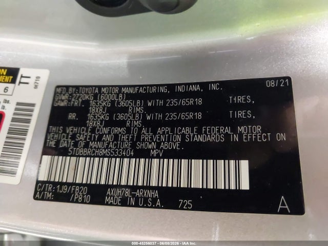 Toyota Highlander Hybrid Le