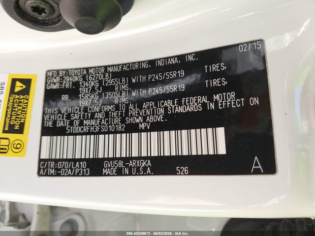 Toyota Highlander Limited Platinum V6