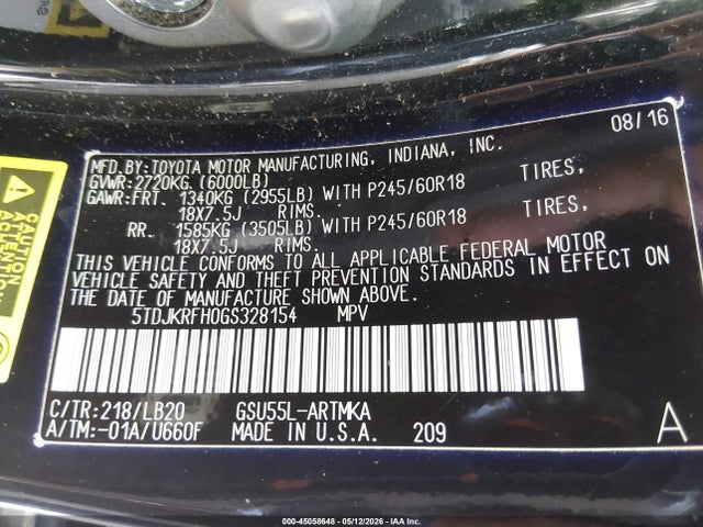 Toyota Highlander Xle V6