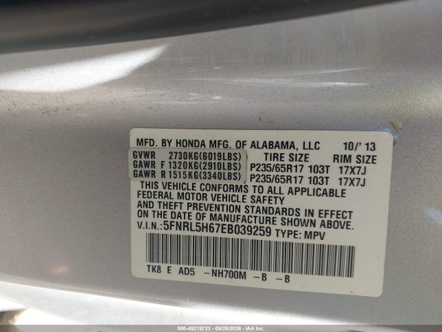 Honda Odyssey Ex-l