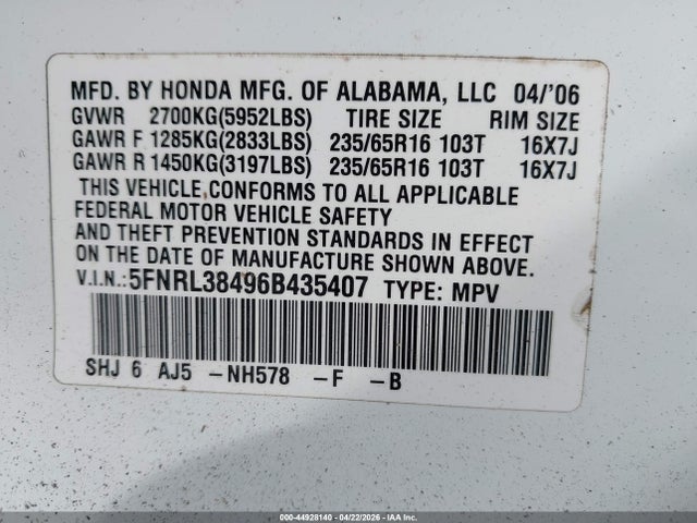 Honda Odyssey Ex