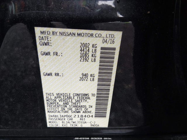 Nissan Altima 3.5 Sl