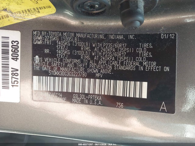 Toyota Sienna Le V6 8 Passenger