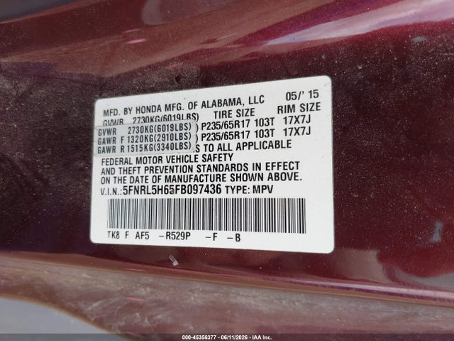 Honda Odyssey Ex-l