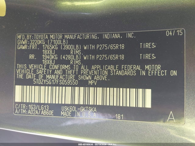 Toyota Sequoia Sr5 5.7l V8