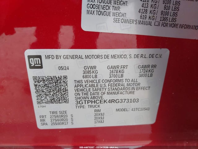 GMC Sierra 1500 2wd  Short Box Elevation