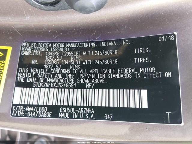 Toyota Highlander Xle