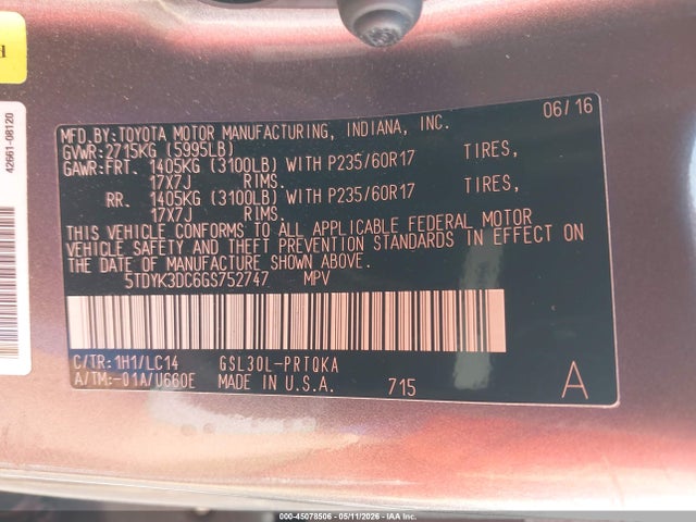 Toyota Sienna Xle Premium 8 Passenger