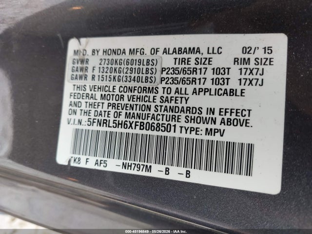 Honda Odyssey Ex-l