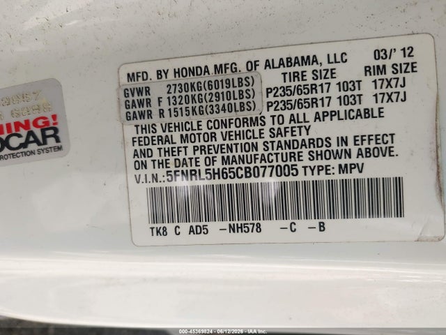 Honda Odyssey Ex-l