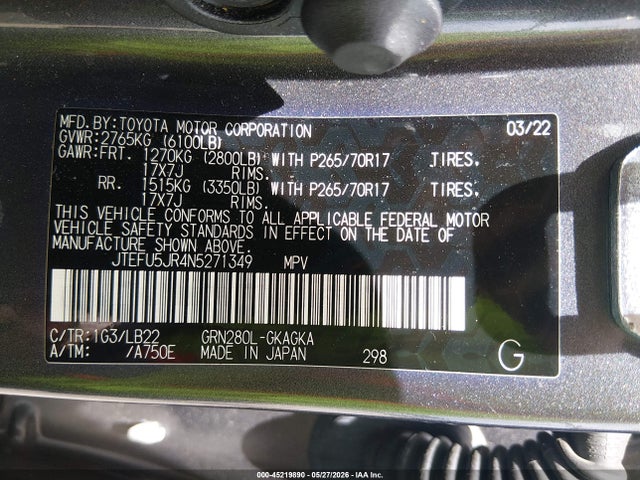 Toyota 4Runner Sr5 Premium