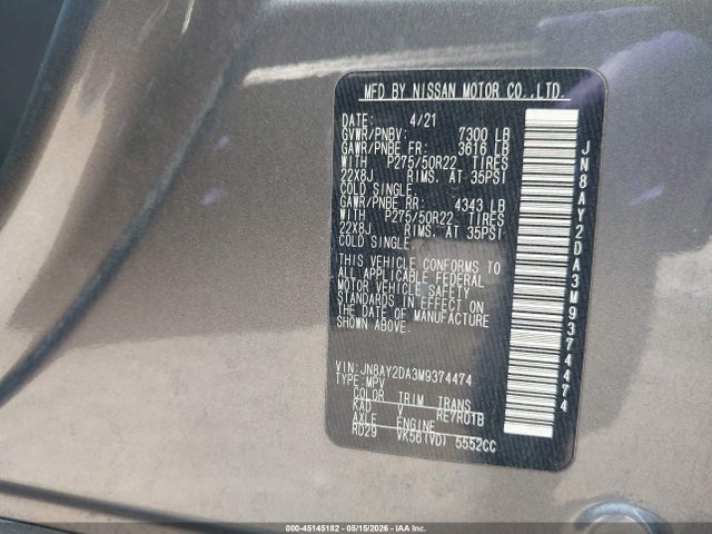 Nissan Armada Platinum 2wd