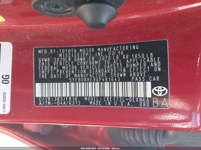 Toyota Corolla Le Plus