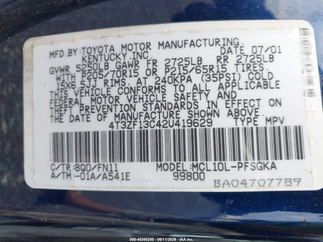 Toyota Sienna Le