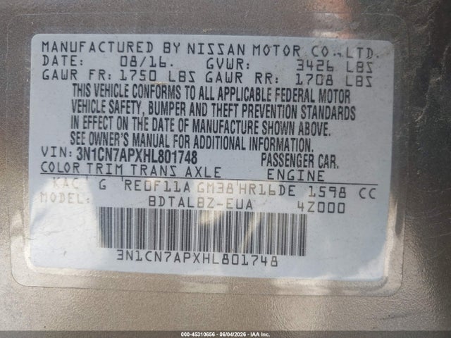 Nissan Versa 1.6 Sv
