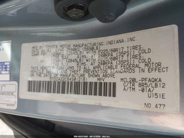 Toyota Sienna Xle