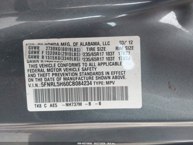 Honda Odyssey Ex-l
