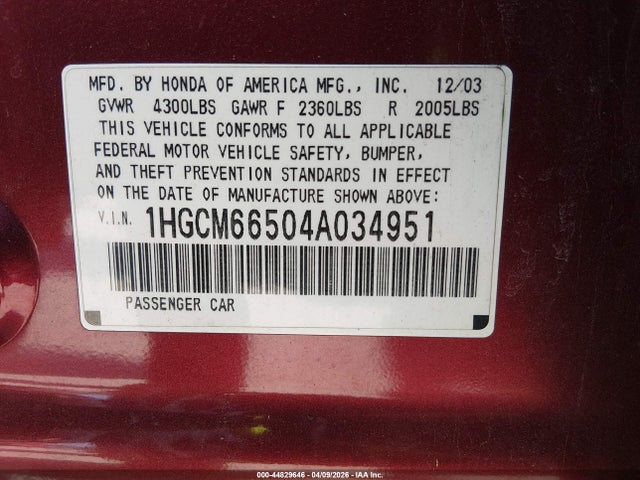 Honda Accord 3.0 Ex