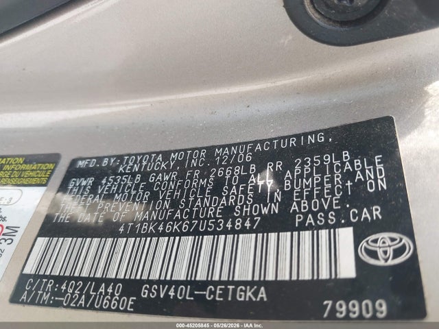Toyota Camry Xle V6