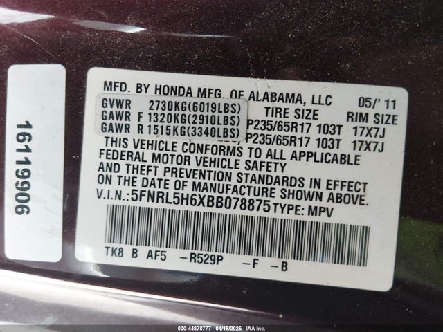 Honda Odyssey Ex-l