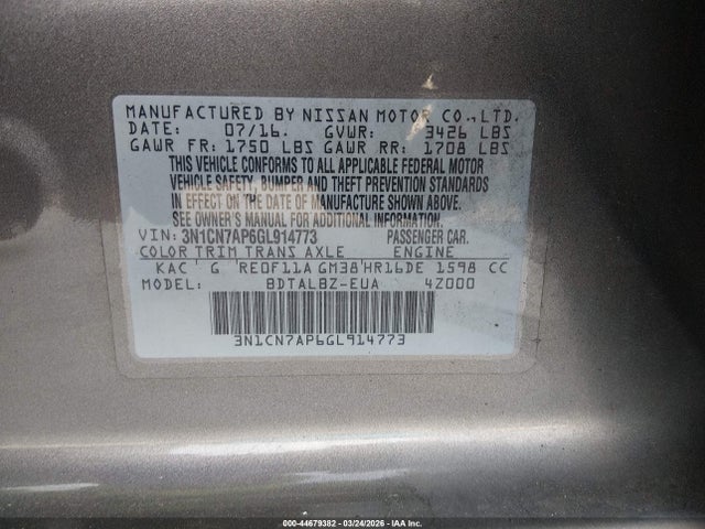 Nissan Versa 1.6 Sv
