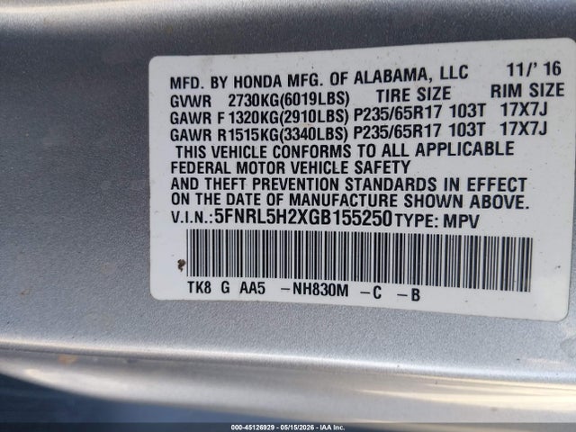 Honda Odyssey Lx