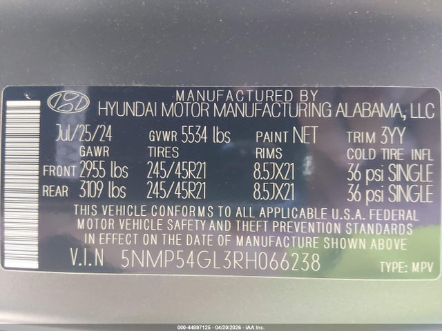 Hyundai SANTA FE Calligraphy